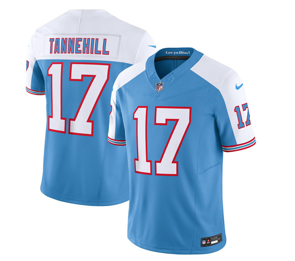 Men's Tennessee Titans #17 Ryan Tannehill Blue/White 2023 F.U.S.E. Vapor Limited Throwback Football Stitched Jersey